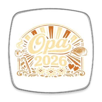 Opa 2026 Loading Geschenk  - Viereckiger Kühlschrankmagnet - Weiß - Vorne