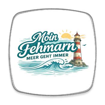 Moin Fehmarn Shirt Ostsee Insel Meer Geht Immer - Square fridge magnet - white - Front