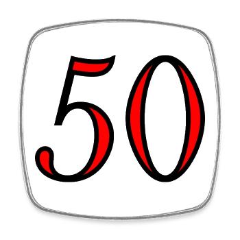 50. 50 JAHRE. 50-JÄHRIGES JUBILÄUM. 50-JÄHRIGES JUBILÄUM. - Viereckiger Kühlschrankmagnet - Weiß - Vorne