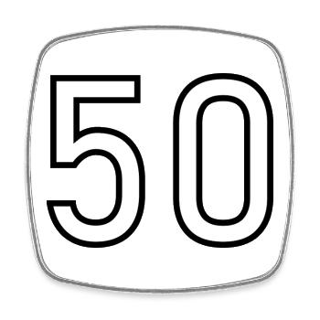 50. 50 JAHRE. 50-JÄHRIGES JUBILÄUM. 50-JÄHRIGES JUBILÄUM. - Viereckiger Kühlschrankmagnet - Weiß - Vorne
