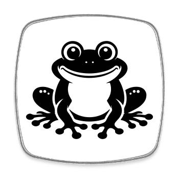 Grenouille Comique Crapaud - Magnet carré - blanc - Devant