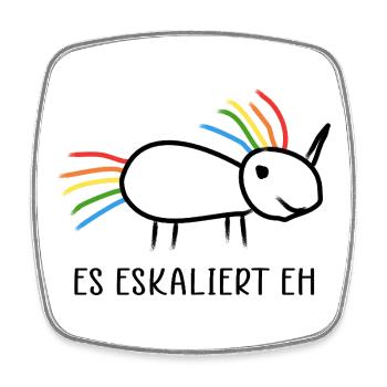 Es eskaliert eh Eskalation Party Einhorn  - Viereckiger Kühlschrankmagnet - Weiß - Vorne