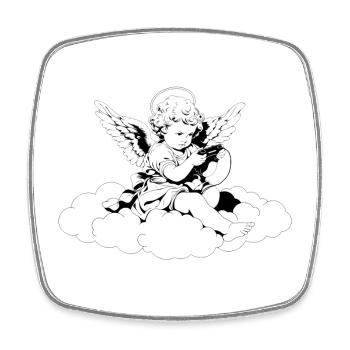 Gamer Angel – Cherub parie sur les nuages - Magnet carré - blanc - Devant