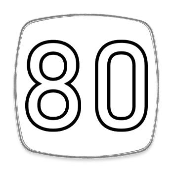 80. 80 YEARS. 80th ANNIVERSARY. 80 YEARS ANNIVERSARY. - Square fridge magnet - white - Front
