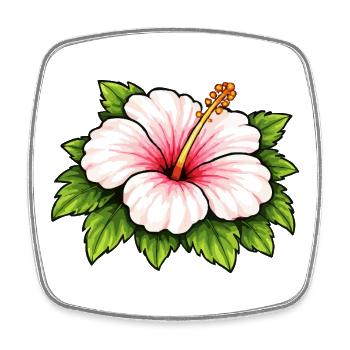 Floraison tropicale de l’hibiscus - Magnet carré - blanc - Devant