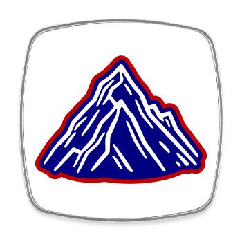 Montagnes Symbole des Alpes - Magnet carré - blanc - Devant