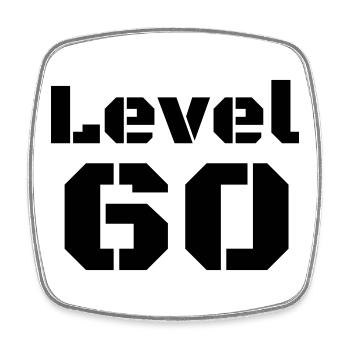 Level 60 - Viereckiger Kühlschrankmagnet - Weiß - Vorne