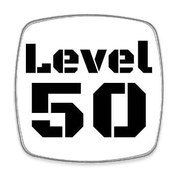 Level 50 - Square fridge magnet - white - Front