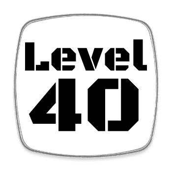 Level 40 - Viereckiger Kühlschrankmagnet - Weiß - Vorne