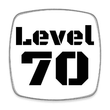 Level 70 - Viereckiger Kühlschrankmagnet - Weiß - Vorne