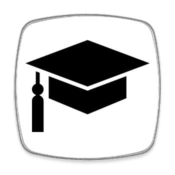 Abi, Schüler, College hut, Schulabschluss - Viereckiger Kühlschrankmagnet - Weiß - Vorne