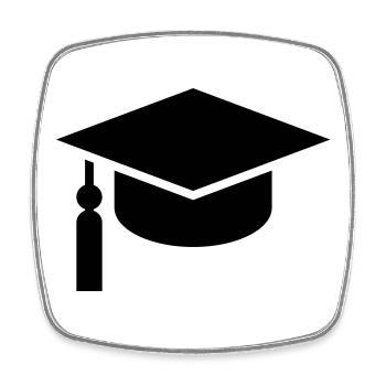 Abi, bonnet de fin d’études, chapeau de fac, remise de diplôme - Magnet carré - blanc - Devant