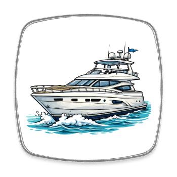 Maritime Yacht Style - Square fridge magnet - white - Front
