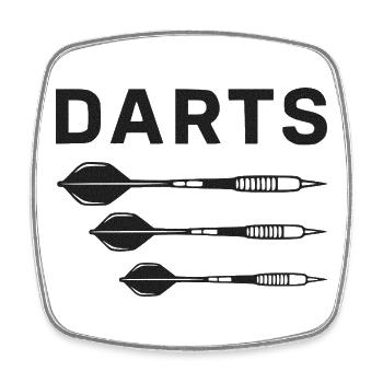 Darts Silhouetten Darts Trio - Viereckiger Kühlschrankmagnet - Weiß - Vorne