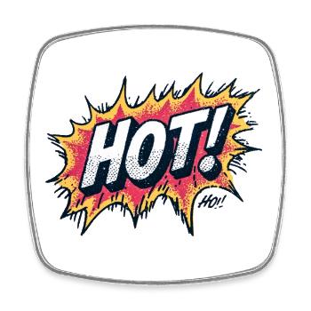 Hot Comic Explosions Design - Viereckiger Kühlschrankmagnet - Weiß - Vorne