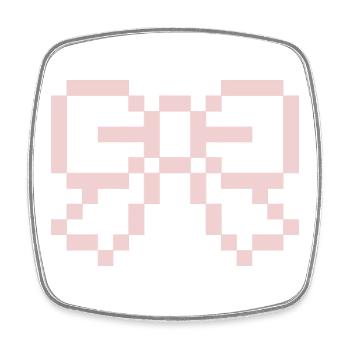 Pink Pixel Bow - Viereckiger Kühlschrankmagnet - Weiß - Vorne