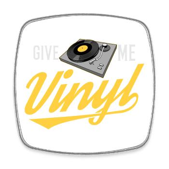 Donnez-moi vinyle rétro musique Art pour amateurs - Magnet carré - blanc - Devant