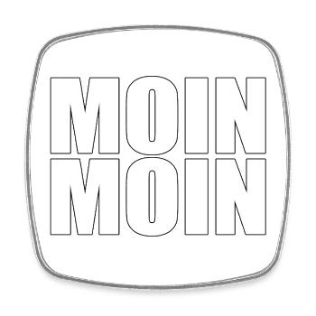 MOIN MOIN - Viereckiger Kühlschrankmagnet - Weiß - Vorne