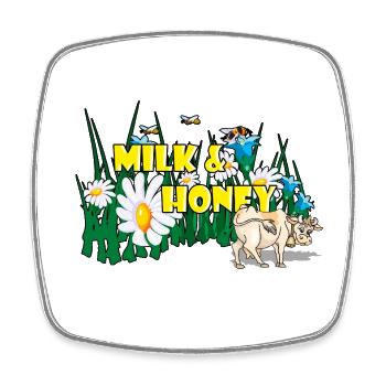 MILK & HONEY - Viereckiger Kühlschrankmagnet - Weiß - Vorne