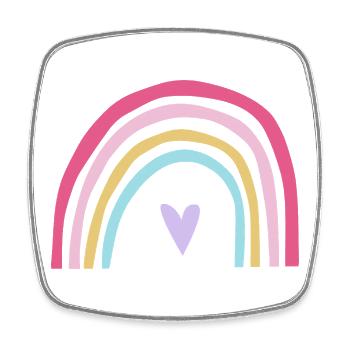 Regenbogen pastell rosa Lila - Viereckiger Kühlschrankmagnet - Weiß - Vorne