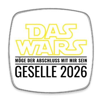 Geselle 2026 Das wars - Viereckiger Kühlschrankmagnet - Weiß - Vorne