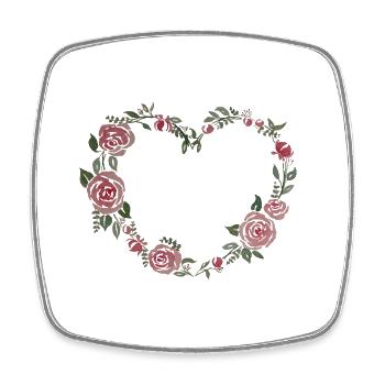 Floral Heart - Square fridge magnet - white - Front