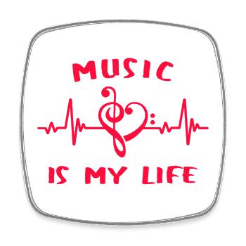 MUSIC IS MY LIFE - Music Love - Square fridge magnet - white - Front