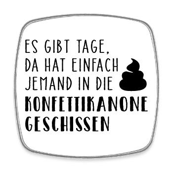 Konfettikanone - Viereckiger Kühlschrankmagnet - Weiß - Vorne