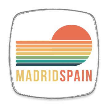 Madrid Espagne Rétro - Magnet carré - blanc - Devant