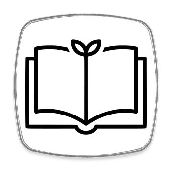 Plan de la feuille nature du livre - Magnet carré - blanc - Devant