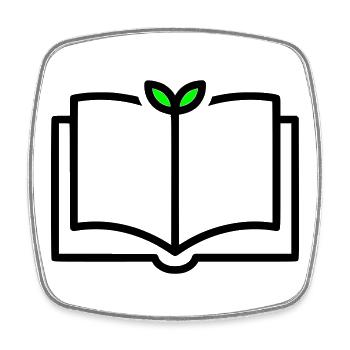 Buch Pflanze Wachstum Lernen - Viereckiger Kühlschrankmagnet - Weiß - Vorne