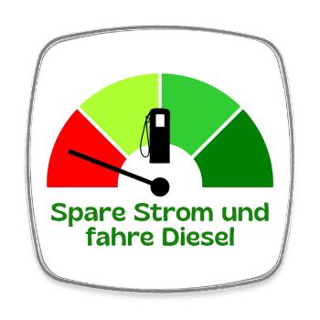Spare Strom und fahre Diesel - Viereckiger Kühlschrankmagnet - Weiß - Vorne