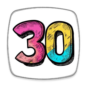30 Number Colorful - Square fridge magnet - white - Front
