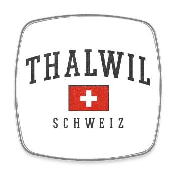 Motif du drapeau de Thalwil en Suisse - Magnet carré - blanc - Devant
