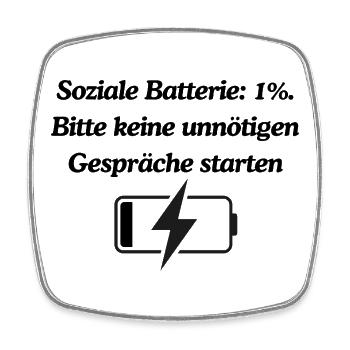 Soziale Batterie - Viereckiger Kühlschrankmagnet - Weiß - Vorne
