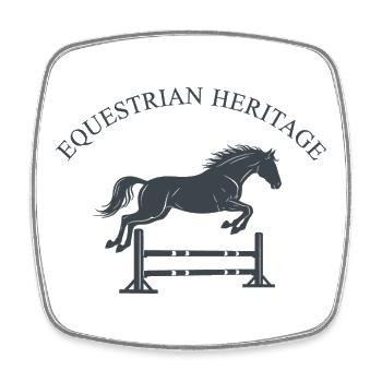 Reiter-Heritage-Sprung - Viereckiger Kühlschrankmagnet - Weiß - Vorne