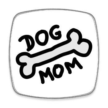 Dog Mom Knochen Hunde - Viereckiger Kühlschrankmagnet - Weiß - Vorne