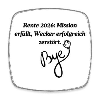 Rente 2026 - Viereckiger Kühlschrankmagnet - Weiß - Vorne