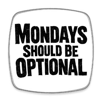 Le F In Monday signifie joie - drôle de diction - Magnet carré - blanc - Devant