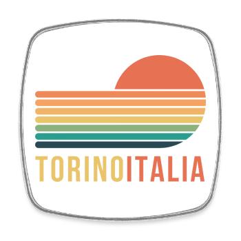 Turin, Italien - Viereckiger Kühlschrankmagnet - Weiß - Vorne