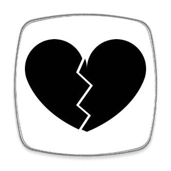 Broken heart - Square fridge magnet - white - Front