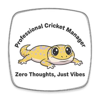 Zero Thoughts Just Vibes Gecko - Viereckiger Kühlschrankmagnet - Weiß - Vorne