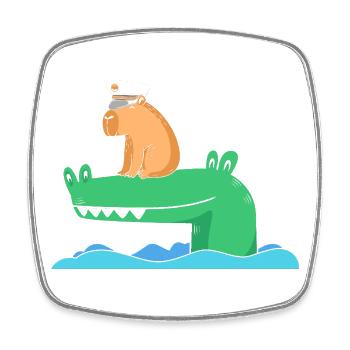 Capybara Capibara - Viereckiger Kühlschrankmagnet - Weiß - Vorne
