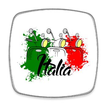 Scooter Italia - Viereckiger Kühlschrankmagnet - Weiß - Vorne