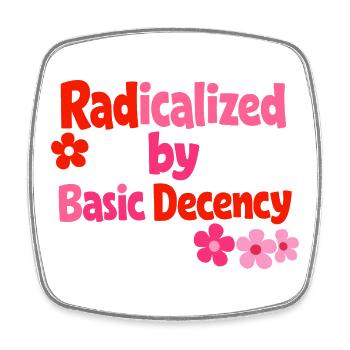 Radical Decency Retro Bloom - Square fridge magnet - white - Front