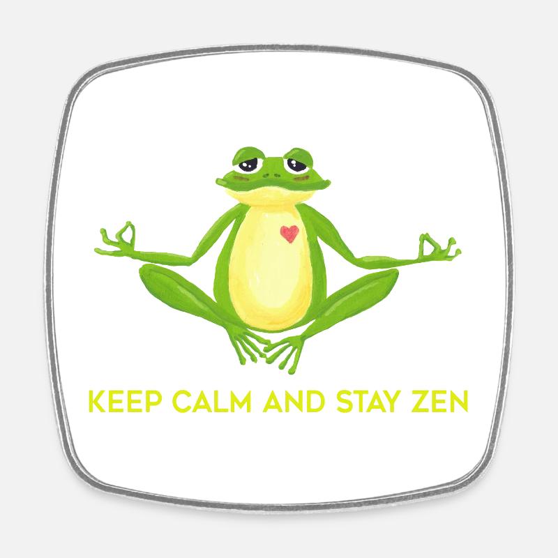 Zen frog - Square fridge magnet - white