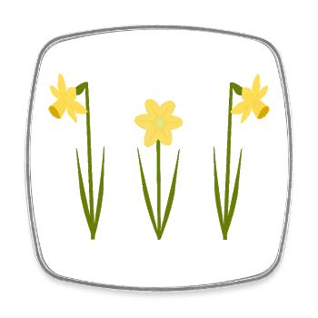 March Birthday Birth Flower Daffodils in Bloom - Square fridge magnet - white - Front
