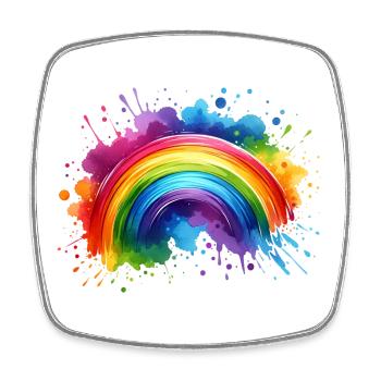 Regenbogen Watercolor Wasserfarben bunt - Viereckiger Kühlschrankmagnet - Weiß - Vorne