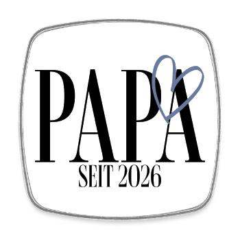 Papa seit 2026 - Viereckiger Kühlschrankmagnet - Weiß - Vorne