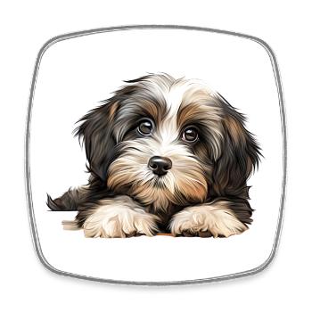 Havanese Dog - Square fridge magnet - white - Front